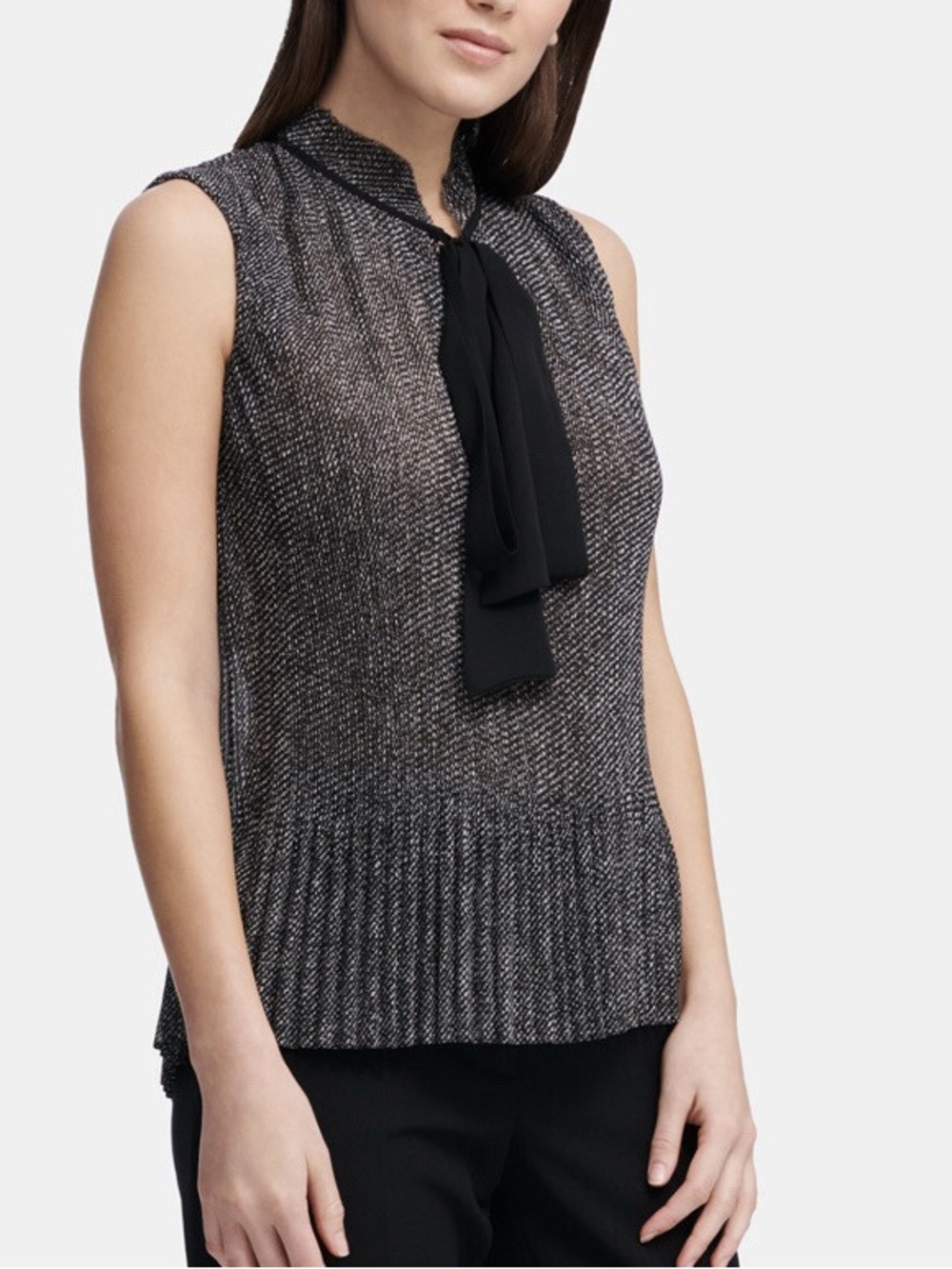 DKNY Sleeveless Gunmetal Color Top